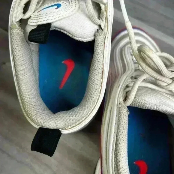 Nike Air Max 97 Womens 8 Double swoosh white/bright crimson/Photo Blue - Picture 10 of 11